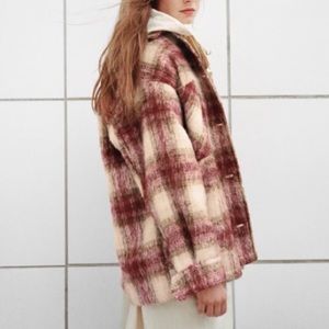 ZARA Shacket burgundy brown